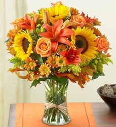 Luscious Full Fall vase from Lewis Florist in Grayslake, IL 