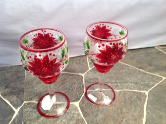 Bundle Holiday Crackle Glass Goblets from Lewis Florist in Grayslake, IL 