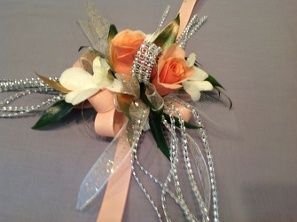 Blingy Peach and White from Lewis Florist in Grayslake, IL 