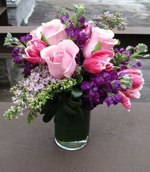Spring in shades of pink and purple from Lewis Florist in Grayslake, IL 
