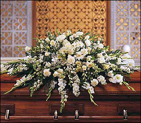 Deluxe Pure White Casket from Lewis Florist in Grayslake, IL 