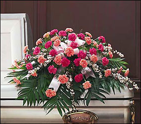 Delicate Pink Casket Spray from Lewis Florist in Grayslake, IL 