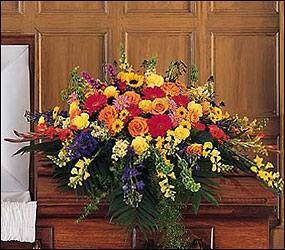 Celebration of Life Casket Spray from Lewis Florist in Grayslake, IL 