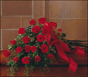 Red Rose Tribute Casket Spray from Lewis Florist in Grayslake, IL 