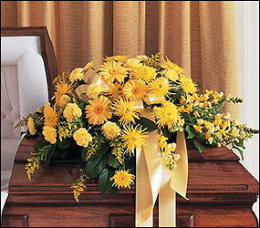 Brighter Blessings Casket Spray from Lewis Florist in Grayslake, IL 