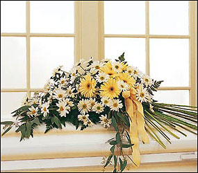 Drop of Sunshine Casket Spray from Lewis Florist in Grayslake, IL 