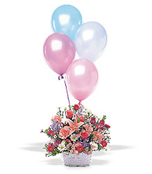 Birthday Balloon Basket from Lewis Florist in Grayslake, IL 