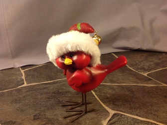 Cardinal in Red Santa Hat from Lewis Florist in Grayslake, IL 