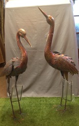 Copper Patina Crane Pair 11519  11518 from Lewis Florist in Grayslake, IL 