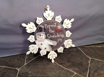 Repeat the Sounding Joy  Metal Snowflake Plaque from Lewis Florist in Grayslake, IL 