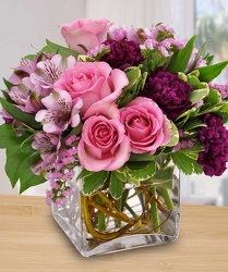 Pink and purple from Lewis Florist in Grayslake, IL 