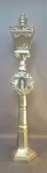 Old World Silver Lighted Wreath Lamp Post from Lewis Florist in Grayslake, IL 