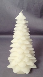 Medium White Evergreen Spruce Tree Wax Pottery from Lewis Florist in Grayslake, IL 