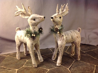 Bundle Faux Birch Deer White from Lewis Florist in Grayslake, IL 