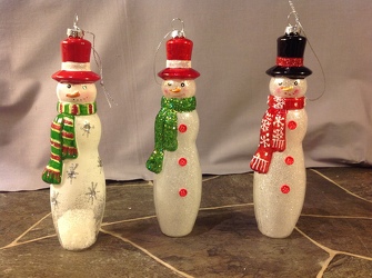 Bundle Glass Snowmen Ornaments from Lewis Florist in Grayslake, IL 