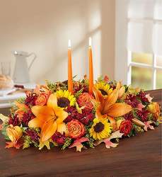 Grand Fall Centerpiece from Lewis Florist in Grayslake, IL 