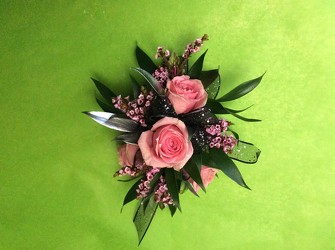 Pink and black from Lewis Florist in Grayslake, IL 