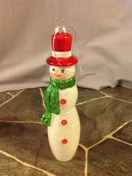 Red Hat Glass Snowman from Lewis Florist in Grayslake, IL 