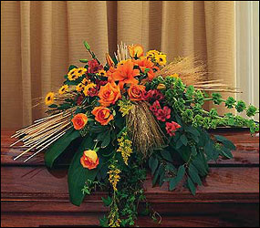 Autumn Faith Casket Spray from Lewis Florist in Grayslake, IL 