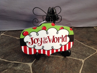 Joy to the World wooden Plaque from Lewis Florist in Grayslake, IL 